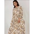 thumbnail image 2 of Floral Print Long Sleeve Viscose Maxi Dress, 2 of 6