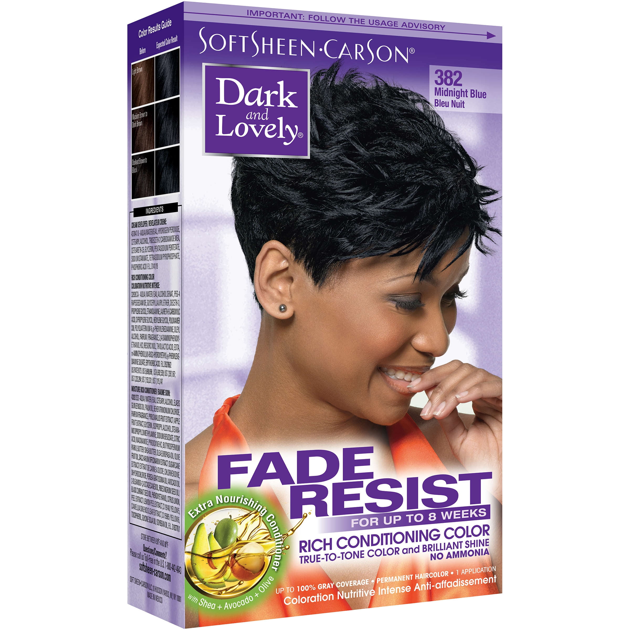 Softsheen Carson Dark And Lovely Fade Resist Rich Conditioning Color Midnight Blue 382 Walmart Com Walmart Com