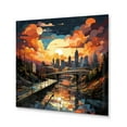 thumbnail image 2 of Designart "Atlanta Popart horizon I" Cityscapes Metal Wall Decor, 2 of 5