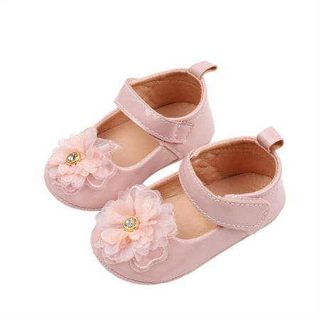 

aturustex Baby Girl Premium Flats Infant Flower First Walker Crib Shoes