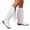 White, variant on Women’s Fringe Western Cowboy Boots, Embroidered Knee High Boots with Beaded Tassels, Vintage Style Footwear for Country Concerts & Casual Wear, Brown/Red/White