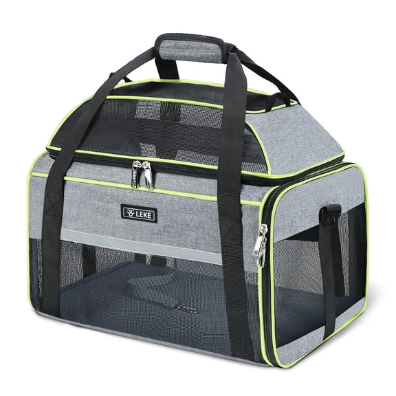 Expandable Soft Pet Carrier 18x11x11 Inch, Airline Approved,Underseat Travel Bag for Small Dogs Cats Up to 15 Lbs, Locking Safety Zippers, Anti-Scratch Breathable Mesh, Portable Soft-Sided Pet Carrie