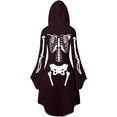 thumbnail image 5 of Halloween Dresses For Women Adult Skeleton Dress Comfy Easy Onesie Jumpsuit With Cozy Hooded, 5 of 5