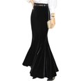 thumbnail image 1 of Falda larga de sirena de terciopelo de cintura alta para mujer, para fiesta de noche Negro - G Negro - G Xishao ropa, 1 of 2
