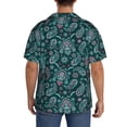 thumbnail image 5 of Cauagu Vintage Floral Men's Short Sleeve Button Down Hawaiian Shirt for Men Bowling Shirts Casual Summer Beach Shirt,Medium, 5 of 6