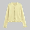 thumbnail image 3 of Women'S Cardigan Sweaters Knitted Button Down Light Yellow Sweaters for Women Warm Cardigan Women Fall Clothes Clothing Women, 3 of 3