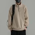 thumbnail image 5 of Sudaderas para hombre Top sin capucha Ropa para hombre Jersey liso Polar con media cremallera Sudadera divertida Harajuku Moda Otoño Emo, 5 of 5