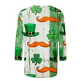 thumbnail image 4 of Uootdi St Patricks Day 3/4 Sleeve Shirt for Women Plus Size Funny Cute Saints Patrick's Tops Irish Shamrocks Printed Outfit Gift, 4 of 6