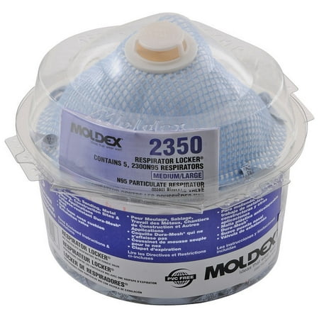 Moldex Medium/Large N95 Particulate Disposable Respirator With Exhalation Valve And Dura-Mesh Shell - NIOSH 42CFR84 (5 Per Package)