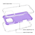thumbnail image 4 of for iPhone 13 Clear Case, Transparent Hybrid Phone Case [Rugged PC Back & Silicone/TPU Bumper & Hard PC Front Frame] Non-Yellowing Slim 3-in-1 Protective Cover for iPhone 13, Purple, 4 of 7