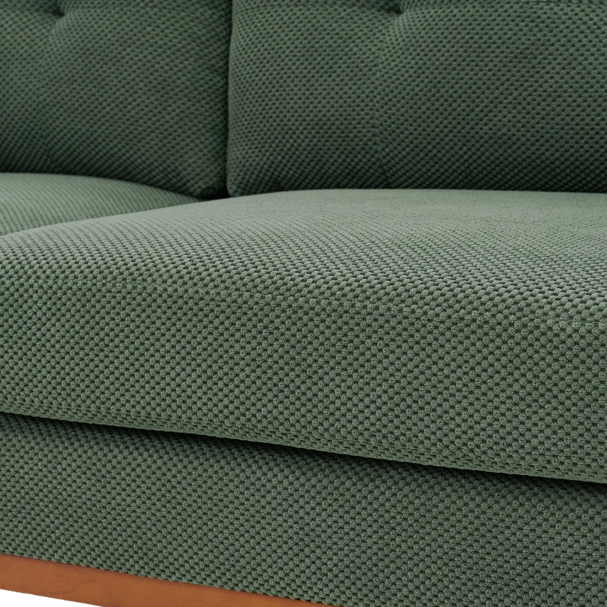Leumius 65" Modern 2-Seater Sofa Upholstered Loveseat Sofa Couch with olid Wood Legs for Living Room,Apartment,Bedroom,Dark Green