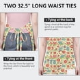 thumbnail image 6 of Pioneer Flower Floral Print Pattern Apron for Women and Men, Cotton Linen Waterproof with Pockets, Adjustable, 33x27 Inch for Kitchen, Gardening, BBQ, Salon, 6 of 6