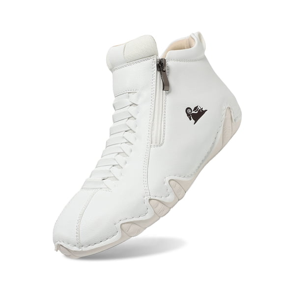 Men's Casual High Top high boots Leather Outdoor Walking Sneakers -on Lightweight Non- Waterproof Driving Chukka Boots