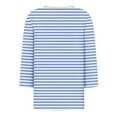 thumbnail image 4 of JULMCOMO Going Out Tops for Women Button Decor V Neck Tops 3/4 Sleeve Summer T-Shirts Striped Print Casual Dressy Tops Tunic, 4 of 5