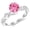 Pink,White, variant on 1.13 Ctw 14K White Gold Round Twisting infinity Diamond Engagement Ring w/ 1 Carat Black Diamond