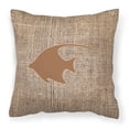 thumbnail image 2 of Carolines Treasures BB1019-BL-BN-PW1818 Fish - Angel Fish Burlap and Brown   Canvas Fabric Decorative Pillow BB1019 18H, 2 of 2