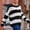 Black, variant on MHFRRA Oversized Sweatshirt Women's Casual Loose Fit Crew Neck Sweater with Fringed Striped Design