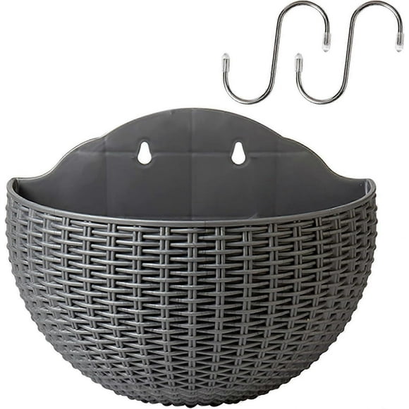Silver Gray Set Of 3 Wall Hanging Flower Pots For Home, Garden, Porch, Balcony, Home, Office, Wall Decor, Silver Gray