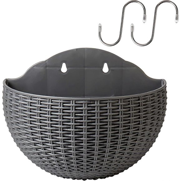 Silver Gray Set Of 3 Wall Hanging Flower Pots For Home, Garden, Porch, Balcony, Home, Office, Wall Decor, Silver Gray