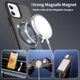 thumbnail image 3 of Magnetic Matte Phone Case with Ring Kickstand for iPhone 14 (6.1"), Compatible with MagSafe and Magnetic Car Mount/Power Bank, Anti-Scratch, Protective Translucent Back Cover, Black, 3 of 7