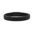 thumbnail image 3 of KAIYANG Pulsera de cuero sintético para hombre, estilo clásico, tejida a mano, color negro, regalo, 3 of 5