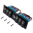 Colorful 12V 6 Gang Rocker Switch Panel Circuit Breaker LED Voltmeter