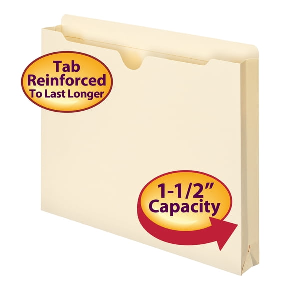 Smead Manila File Jackets Reinforced 1.5"Exp 50/BX Letter (75540)