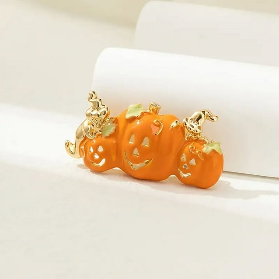 Exaggerated Personality Enamel Pumpkin Ghost Brooch Halloween Party Gothic Badge Club Lapel Pins