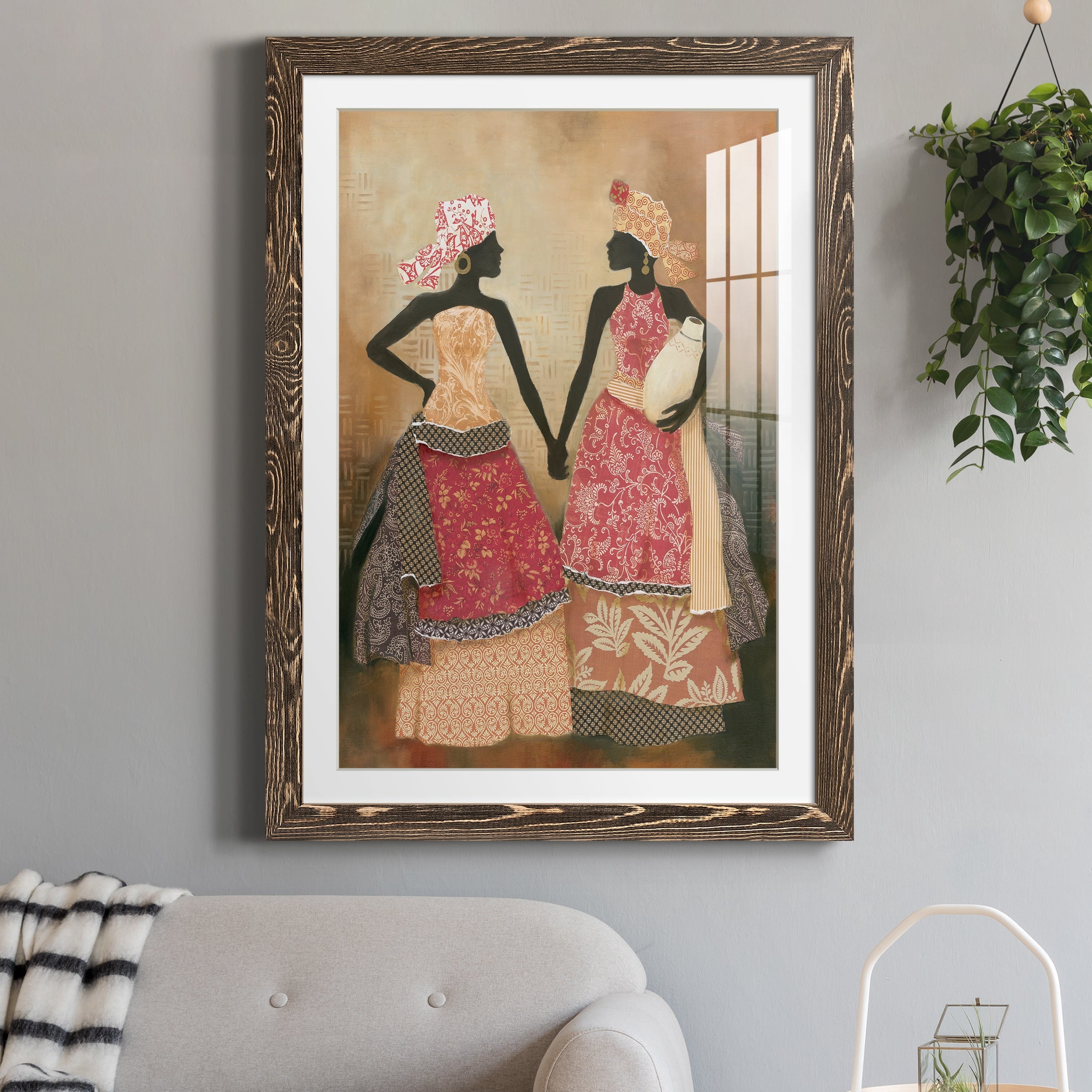 Village Women I - Premium Framed Print - Distressed Barnwood Frame - Ready to Hang