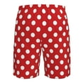 thumbnail image 6 of Kll Red Polka Dot Men'S Casual Summer Beach Shorts Hawaiian Shorts With Pockets-Large, 6 of 9