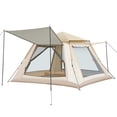 thumbnail image 4 of All-Season Double-Layered Oxford Cloth Camping Tent with Fiberglass Poles - Instant Setup, Windproof & Rainproof (1000mm Waterproof), UPF 50+ Sun Protection, 2 Doors & 2 Windows, Includes Floor Mat,, 4 of 5