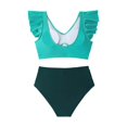 thumbnail image 4 of MSJUHEG Retro Swimsuit for Women,Tie Bikini,Halter Swimsuits for Women,Bikini Sets for Women,Ruffle Swimsuits for Women,Halter Bikini Sets for Women,Tie Bikini Sets for Women Green 2XL, 4 of 5
