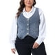 thumbnail image 1 of Chalecos de mezclilla para mujeres de tallas grandes Agnes Orinda, tops sin mangas, chaqueta casual de botón, 4X gris azul, 1 of 6