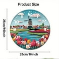thumbnail image 2 of ZXCXRQFa Windmills Tulip Flowers Kitchen Home 10 Inch Silent Vintage Design Round Wall Clock Numerals Design Non Ticking Retro Clocks Home Decor Desk Clock, 2 of 7