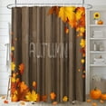 thumbnail image 6 of Fall Harvest Pumpkins Bathroom Set with Shower Curtain sets and Rugs and Accessories Birds Leaves Butterflies Sunflowers Maple Leaves Shower Curtain Set Bathroom Decor 3 Pcs, 6 of 7