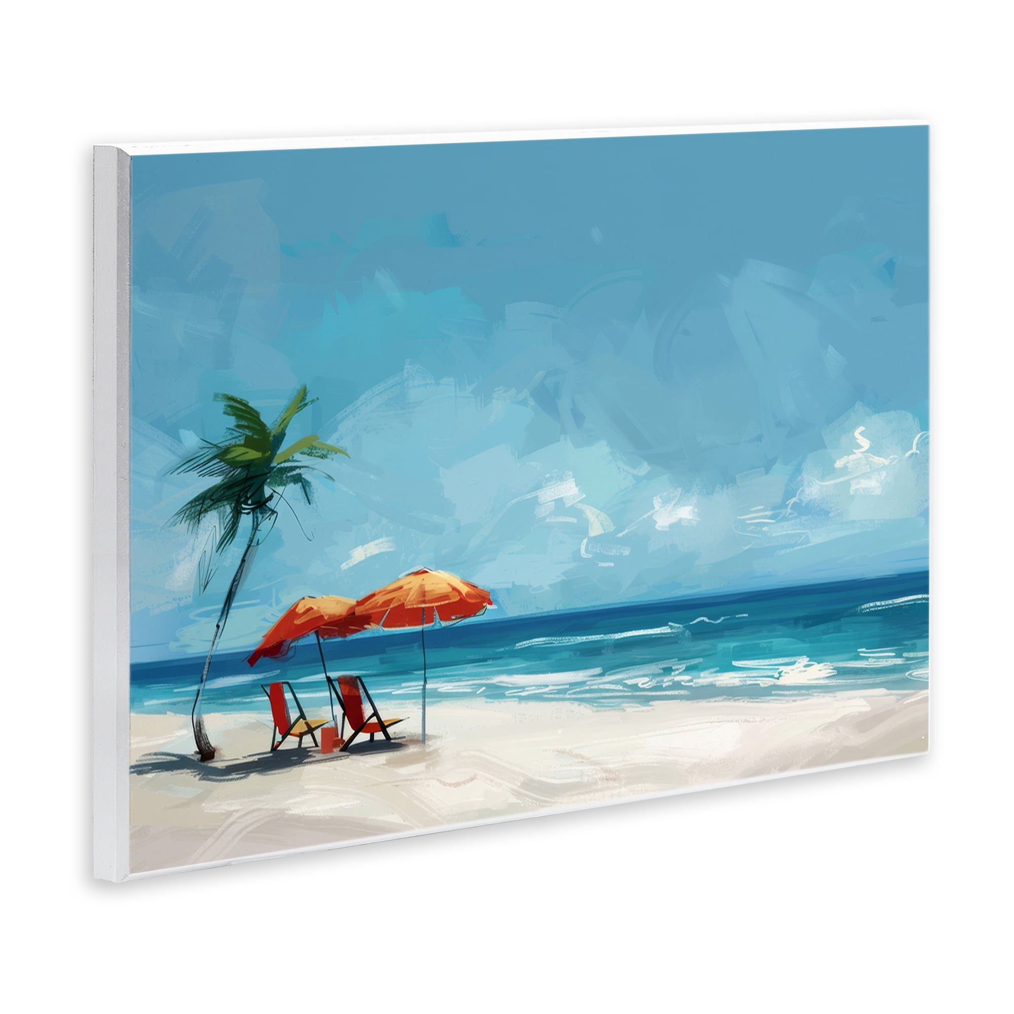 Stupell Industries Beach Chair Symphony Nautical & Beach Painting Unframed Art Print Wall Art, 19 x 13