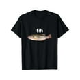 thumbnail image 1 of Camiseta divertida y ligera con el meme "Fih" (mal escrito) para hombre y mujer, clásica, de manga corta, cuello redondo, informal, con dobladillo superior negro., 1 of 6