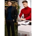 thumbnail image 2 of URBAN BUCK Men Turtleneck Long Sleeve Slim Fit Shirt - Ultra Soft Cotton Premium Winter Sweater - Warm Pullover Fitted Sweatshirt Kyle Blue (XL), 2 of 3