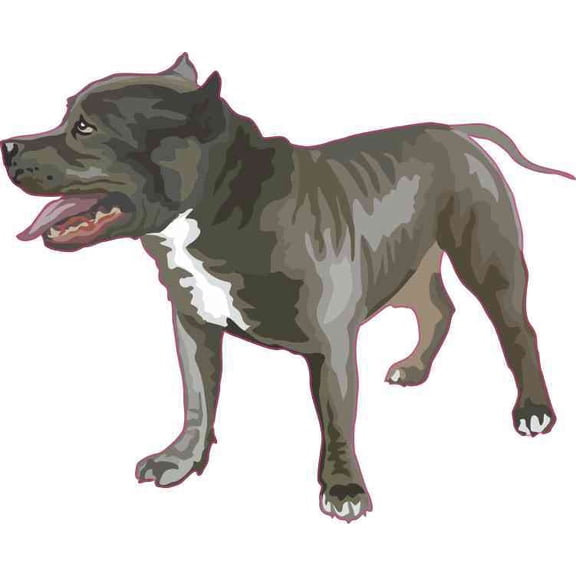 5in x 4in Blue Pitbull Sticker