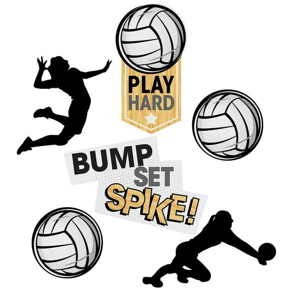 Fun Express Volleyball Cutouts - 6 Pc