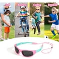 thumbnail image 6 of Hifot Kids Polarized Sunglasses for Boys Girls Childrens UV 400 Protection Rubble Flexible Outdoor Beach Eyewear Sport Sunglasses, Pink, 6 of 7