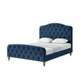 thumbnail image 4 of Rustic Manor Sherlyn Velvet Tufted King Size Bed frame, No Box Spring Needed, Navy, 4 of 9