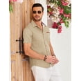 thumbnail image 3 of COOFANDY Mens Cotton Short Sleeve Button Down Shirts Collared Summer Denim Shirt, 3 of 6