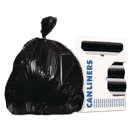 Heritage AccuFit 1.3mil Black Can Liners 32 gal - 33" Width x 44" Length x 1.30 mil (33 Micron) Thickness - Black - 100/Carton - Can