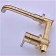thumbnail image 4 of JERFIT 360° Swivel Modern Wall Mounted Single Handle Bathroom Sink Faucet with Aerator, Brushed Gold Finish, Spot Resistant Brass Construction, 4 of 5
