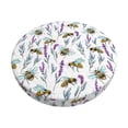 thumbnail image 2 of Round Bar Stool Seat Covers, vintage Bees Lavender Elastic Round Chair Cover Stool Seat Slipcover Bar Stool Cushions Round Pad for 12-14 inch, 2 of 7