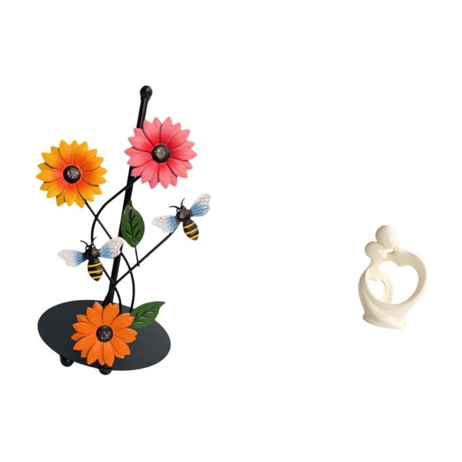 Fiocias Toilet Paper Holder Paper Towel Holder Countertop Abstract Statue Resin Sculpture Modern Art Figurine with Iron Material Suitable for Kitche