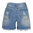thumbnail image 6 of ZVNAΖH Womens Plus Size Stretchy Denim Shorts High Waisted Jean Shorts Ripped Denim Shorts, 6 of 6