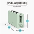 thumbnail image 5 of Martha Stewart 2 Slice Long Slot Toaster, Extra Wide, 10 Settings, Honeydew Green, 5 of 12