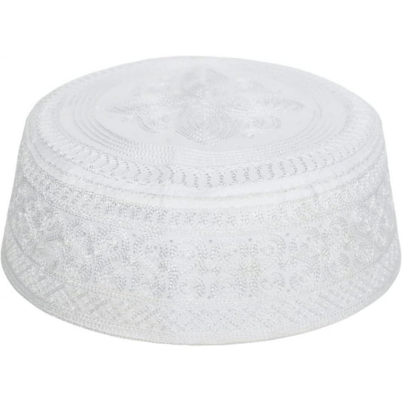 FYBTO Muslim Prayer Kufi Hat Men Islam Skull Embroidery Cap Beanie Hat Arabian Omani Turkish Prayer Headwear Eid Gift-0628